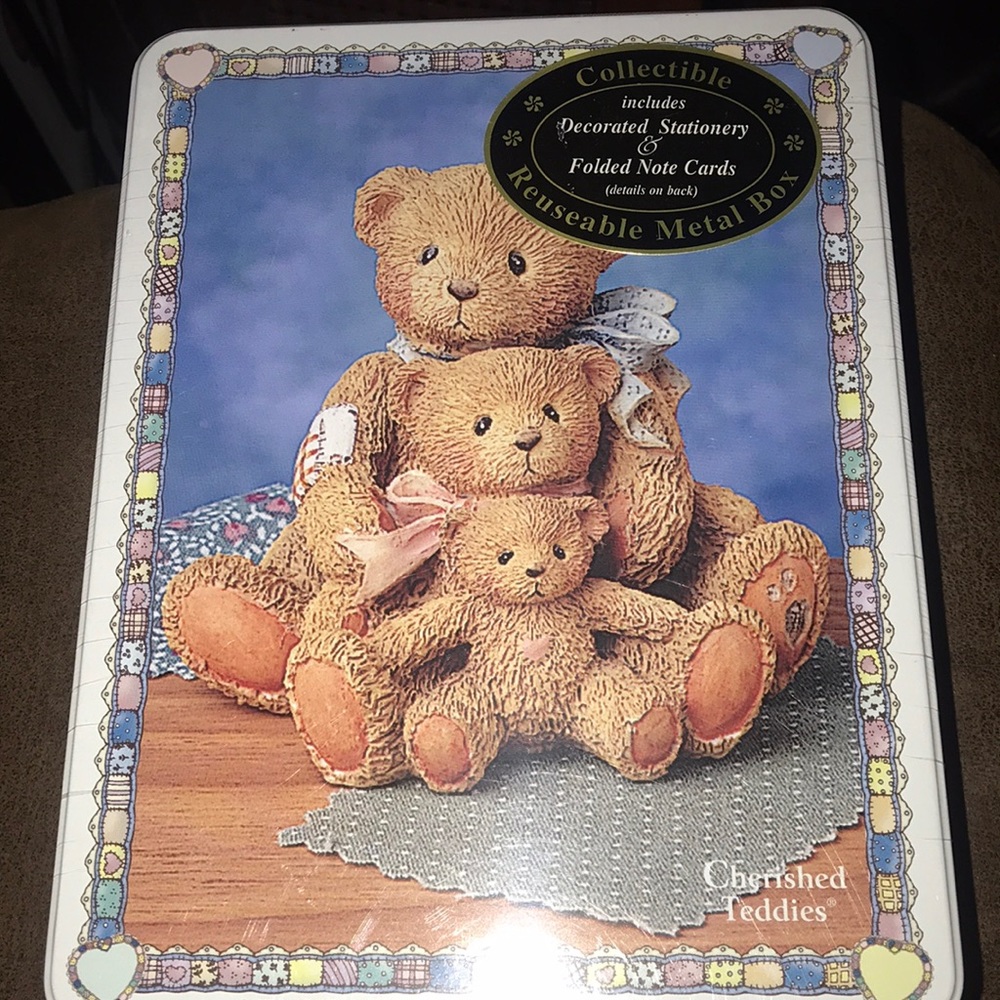 NWT Cherished Teddies Collectible Tin & stationery